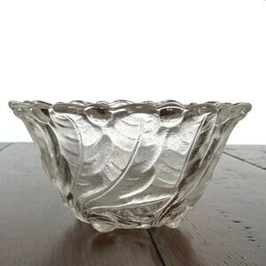 Vintage Indiana Glass Company Wild Rose Clear Fruit Cocktail Bowl Pressed Glass